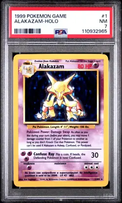 Alakazam HOLO Pokemon Base Set #1 PSA 7 NEW SLAB - Image 1