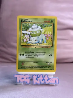 Bulbasaur 44/102 Non Holo Base Set - Pokemon Card - LP - WOTC - TCGKITTEN - Image 1