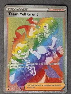 Pokemon TCG Team Yell Grunt SWSH Base Set Full Art Secret Rare 210/202 NM - Image 1