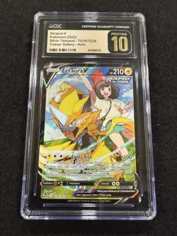 Pokemon Zeraora V Trainer Gallery TG16 from Silver Tempest in a CGC Pristine 10! - Image 1