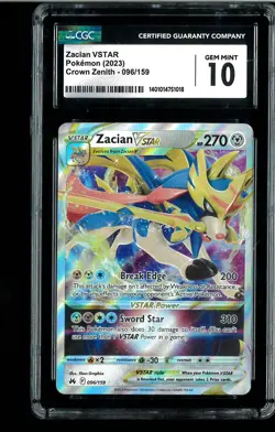 CGC 10 Zacian VSTAR (1401014751018) - 096/159 - Crown Zenith Graded Pokemon - Image 1
