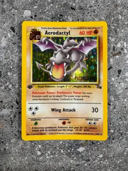 Pokemon TCG Prerelease 1st Edition Aerodactyl 1/62 Fossil Pre-release Holo - Image 1