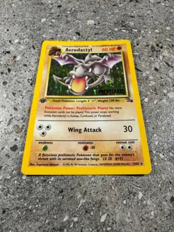 Pokemon TCG Prerelease 1st Edition Aerodactyl 1/62 Fossil Pre-release Holo - Image 5