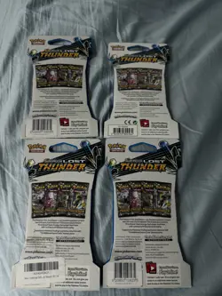 Pokemon Sun and Moon Lost Thunder Sleeved Booster Packs 4 Pack Art Set Sealed - Image 2