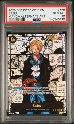 2025 ONE PIECE OP13-CARRYING ON HIS WILL MANGA ALTERNATE ART #120 SABO PSA 10 - Image 1
