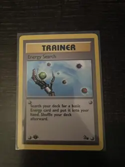 Fossil 59/62 Energy Search 1st Edition Pokemon Card Common WOTC LP-NM - Image 1