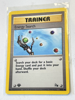 Pokemon Fossil Set 1st Edition Card Trainer Energy Search 59/62! - Image 1