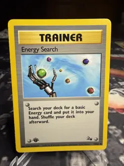 Pokemon Card Fossil 59/62 Energy Search 1st Edition Common WOTC NM-Mint - Image 3