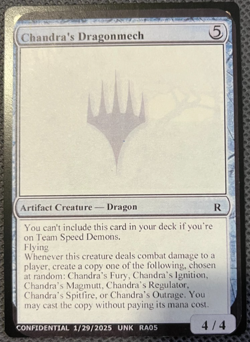 Magic MTG Chandra's Dragonmech Gavin Verhey's Unknown Event Playtest Card - Image 1