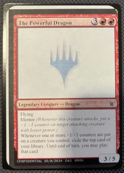 Magic MTG The Powerful Dragon Gavin Verhey's Unknown Event Playtest Card - Image 1