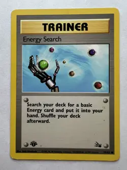 Energy Search 59/62 1st Edition - Common - Fossil Set - Near Mint - Pokemon Card - Image 1