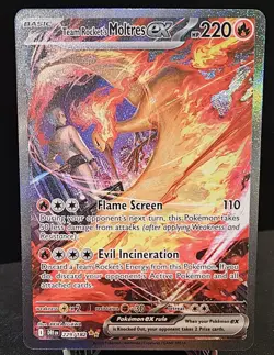 Pokemon TCG Team Rockets Moltres EX Destined Rivals Card 229/182 SIR Mint - Image 1