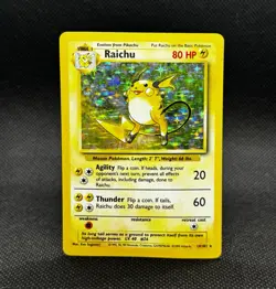 Raichu Holofoil 014/102 Holo Rare Base Set Pokemon Card - TCG *Water Damaged* - Image 1