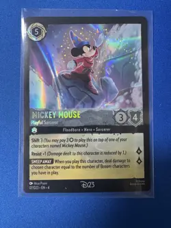 D23 Expo 2024 Disney Lorcana Mickey Mouse Playful Sorcerer Promo Card - Image 1