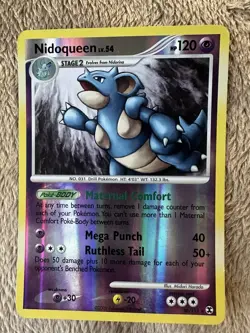 2009 Pokemon TCG Rising Rivals Nidoqueen Reverse Holo 30/111 LP/MP Lv.54 HP120 - Image 1