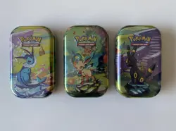 3x Pokemon TCG Prismatic Evolutions Mini Tins Jolteon Leafeon Umbreon - Image 1