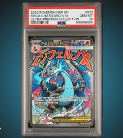 2025 POKEMON MEP EN-ME BLACK STAR PROMO #023 MEGA CHARIZARD X EX PSA 10 - Image 1