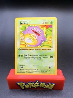 Pokemon TCG Koffing Base Set 51/102 Regular 1st Edition Common Shadowless LP - Image 1