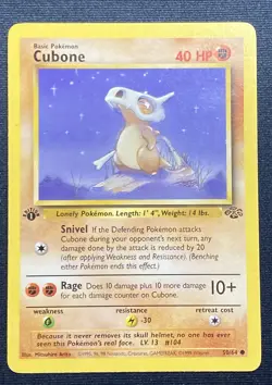 Cubone 1st Edition 1999 Pokemon Jungle #50/64 Common Moderately Played - Image 1