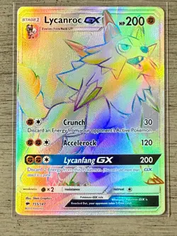 Pokemon TCG 2017 Sun & Moon Burning Shadows Lycanroc GX 155/147 - Image 1