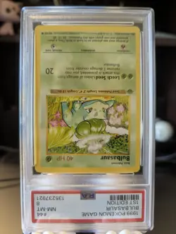 1999 Pokemon Game Bulbasaur 1st Edition #44 PSA 8 NM-MT (New Cert) - Image 3