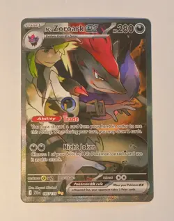 N's Zoroark ex 185/159 Sv09: Journey Together SIR Pokemon TCG - Image 1