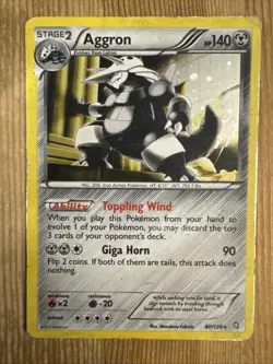 Pokemon Aggron Cosmos Holo Black & White Dragons Exalted Promo 80/124 DAMAGED - Image 1