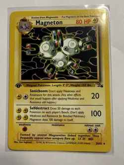 Pokemon TCG Magneton Fossil First Edition Non Holo 26/62 Near Mint Vintage 1999 - Image 1