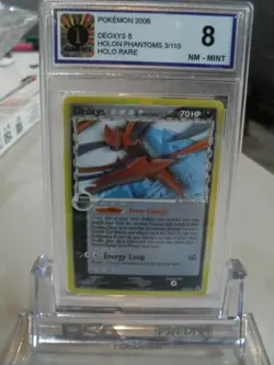 P1 Graded 8 Deoxys 3/110 Ex Holon Phantoms Holo Rare Pokemon Card - Image 1