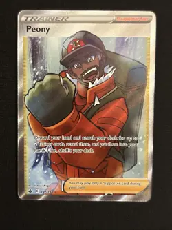 Pokemon TCG Peony Full Art Trainer Ultra Rare Card Chilling Reign 197/198 - Image 1