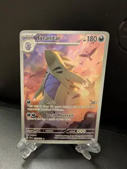 Pokemon TCG 2023 Sv02 Paldea Evolved Tyranitar Holo Rare Card 222/193 - Image 1