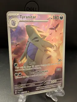 Pokemon TCG 2023 Sv02 Paldea Evolved Tyranitar Holo Rare Card 222/193 - Image 2