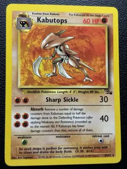 Kabutops 24/62 Fossil Rare Pokemon Card Non Holo NM - Image 1