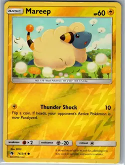 Mareep 76/214 Reverse Holo - SM - Lost Thunder - Pokemon Card - LP - Image 1