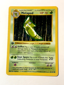 Metapod Shadowless 1st Edition Common 54/102 NM Near Mint Base Set Pokemon Card - Image 1