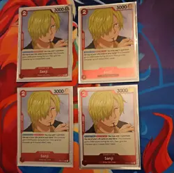 4x SANJI OP01-013 R ROMANCE DAWN ENGLISH ONE PIECE CARD GAME - Image 1