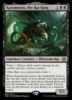 MTG KARUMONIX, THE RAT KING Phyrexia: All Will Be One Promos NM - Image 1