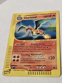 Charizard 6/165 Expedition 2002 Base set Holo Rare E-Series Pokemon Medium Swirl - Image 4