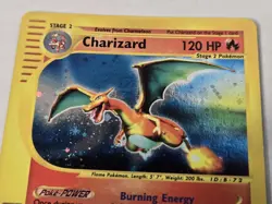 Charizard 6/165 Expedition 2002 Base set Holo Rare E-Series Pokemon Medium Swirl - Image 5
