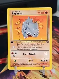 RHYHORN 1999 Pokemon Jungle Set 1st EDITION Common POKEMON 61/64 NM - Image 1