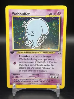 Pokemon 1st Edition Neo Discovery Wobbuffet Holo Rare 16/75 WOTC NM- - Image 1