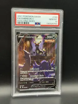 Umbreon V 189 Alternate Full Art 2021 Pokemon Evolving Skies PSA 10 GEM MINT - Image 1