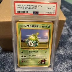1998 POKEMON JPN GYM #1 ERIKA'S BULBASAUR PSA 10 GEM MINT - Image 1