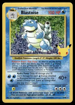BLASTOISE - 2/102 Celebrations: Classic Collection Pokemon Holo NM - Image 1