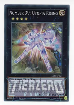 Yugioh Number 39: Utopia Rising MAZE-EN021 Super Rare 1st Edition Near Mint - Image 1