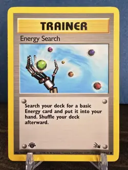 Energy Search 59/62 Fossil 1st edition *Rare* Pokemon Card TCG Non Holo LP - Image 1
