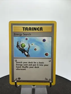 Energy Search 1st Edition 59/62 Fossil Set Pokemon Card - Image 1