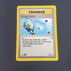 Trainer Energy Search 59/62 FOSSIL 1st Edition 1999 Pokemon Card - LP - Image 1