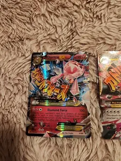 Pokemon TCG Mega Diancie EX Black Star Promo Holo Card XY44 & Metagross XY35 - Image 2