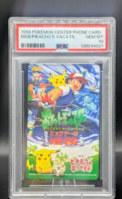 PSA 10 1998 Pokemon Center Phone Card Mewtwo Straikes Back Pikachu's Vacation 🔥 - Image 1